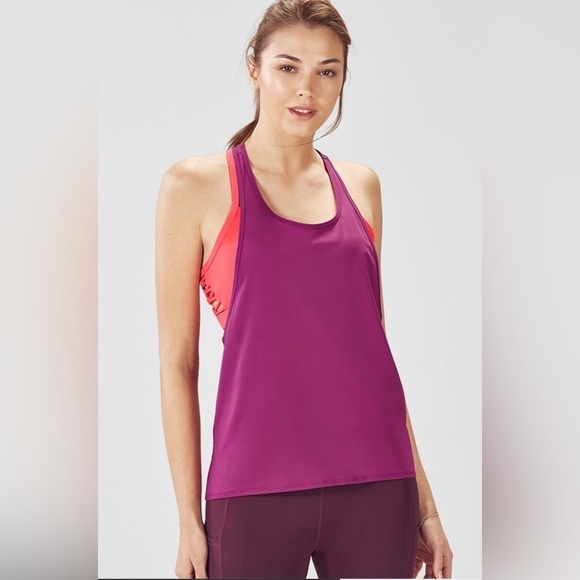 Women’s Fabletics’ Peggy Tank Dark Purple Racerback Size Large - Picture 2 of 5